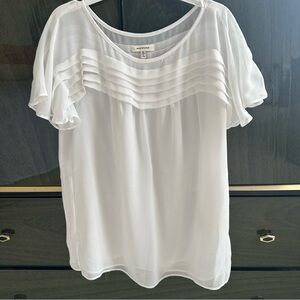 Max Studio white ruffle blouse